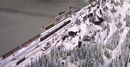 Winterlandschaft von oben betrachtet