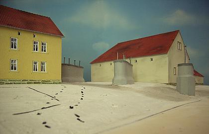 Perspektive von der Dorfstra&szlig;e aus