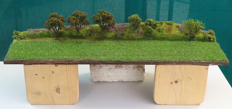 Ansatzteil mit Wiese sowie Baum- und Strauchwerk